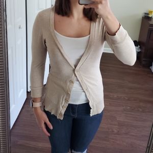 Zenana Outfitters Tan Button-down Cardigan